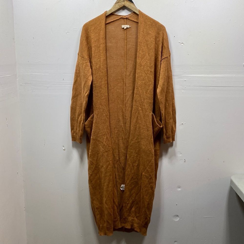 Demylee Linen Open Front Duster Cardigan Medium